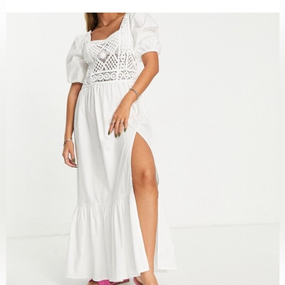 ASOS White Crochet Maxi Dress